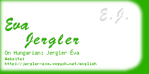 eva jergler business card